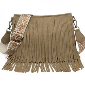 Jen and Co. Sadie Suede Fringe Crossbody Bag